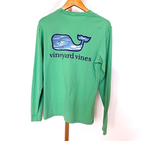 Vineyard Vines Unisex XS Green Long Sleeve Pocket Tee Casual Top Spring Cotton - Picture 1 of 9